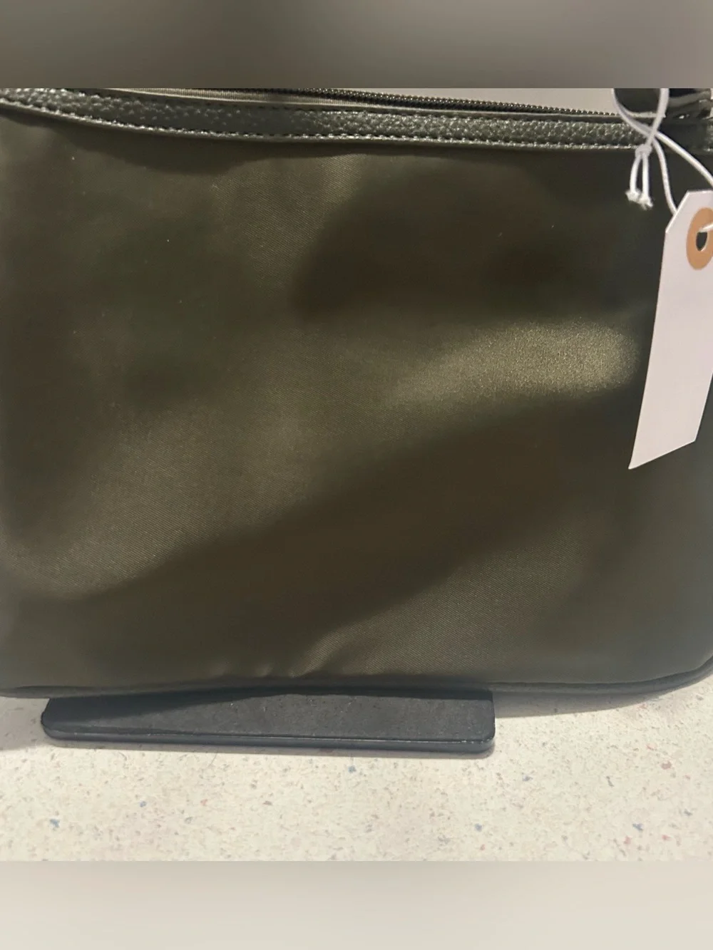 Laundry Shelli  Segal Black Nylon Wristlet with Metal Logo Plaque